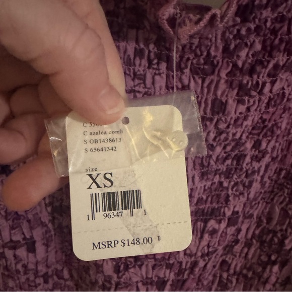 Free People Smock It To Me Mini Dress in Azalea Combo NWT SZ XS RT $148 - Picture 8 of 8